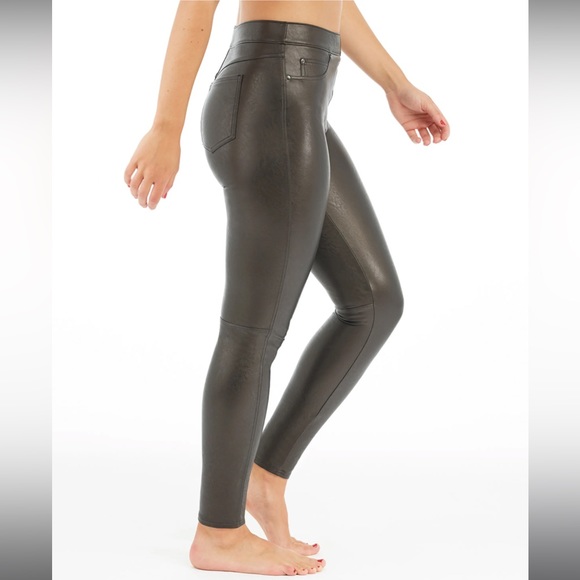 SPANX Faux Leather Ankle Skinny Pants in Black Size L - Picture 9 of 14